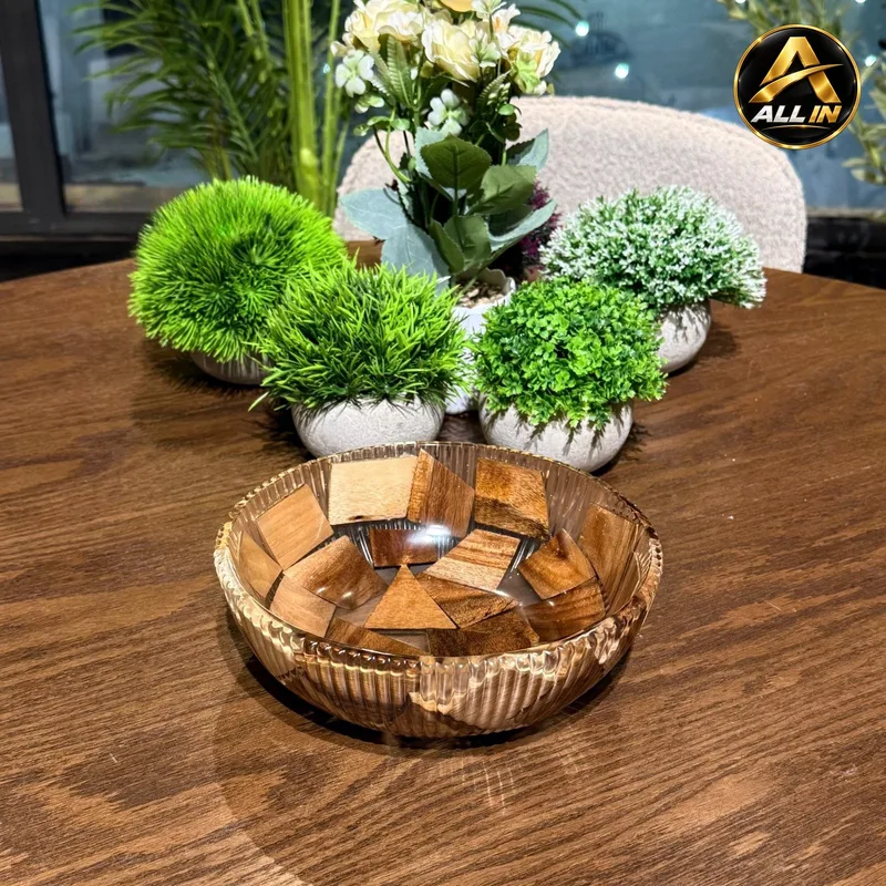 جاط تقديم خشب مدور وسط S16-7