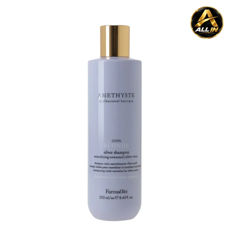 شامبو سيلفر للشعر الأشقر 250 مل — FARMAVITA AMETHYSTE BLONDE – Cool Blonde Silver Shampoo