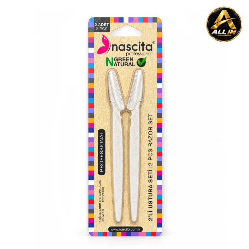 شفرات إزالة شعر الوجه Nascita Green Natural Facial Razor Set – 2 Pcs