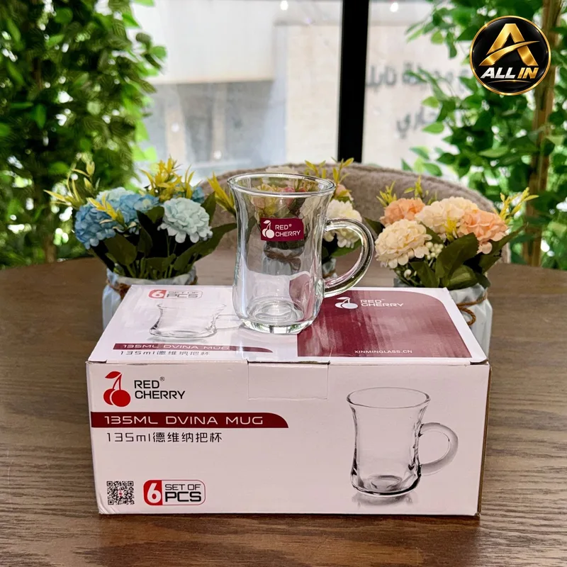 طقم كاسات شاي 6 شفاف S12-35