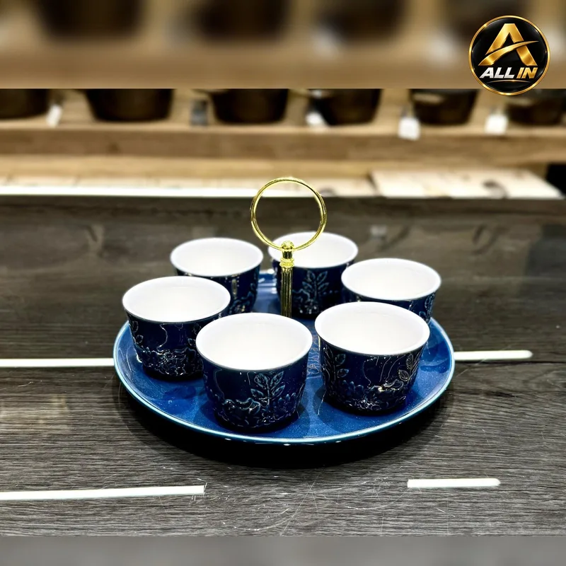 طقم فناجين سادة 6 مع صينية CWS475-2409