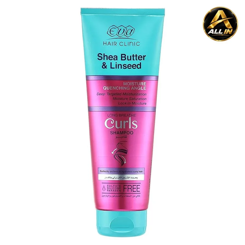 شامبو للشعر الكيرلي | Eva Shea Butter & Linseed Curls Shampoo