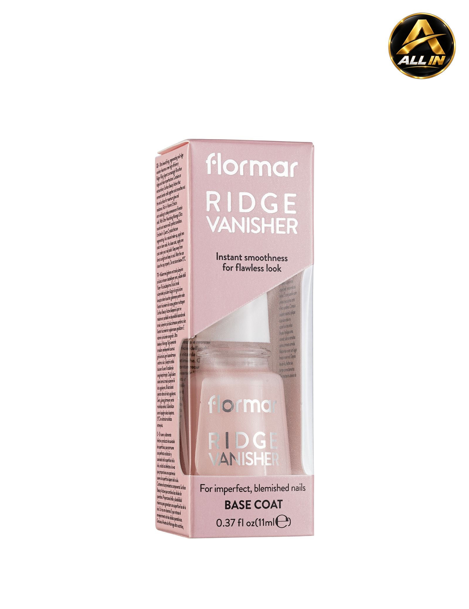 بيس كوت لتنعيم الأظافر Flormar Ridge Vanisher Smoothing Base Coat11 ML، صورة 1