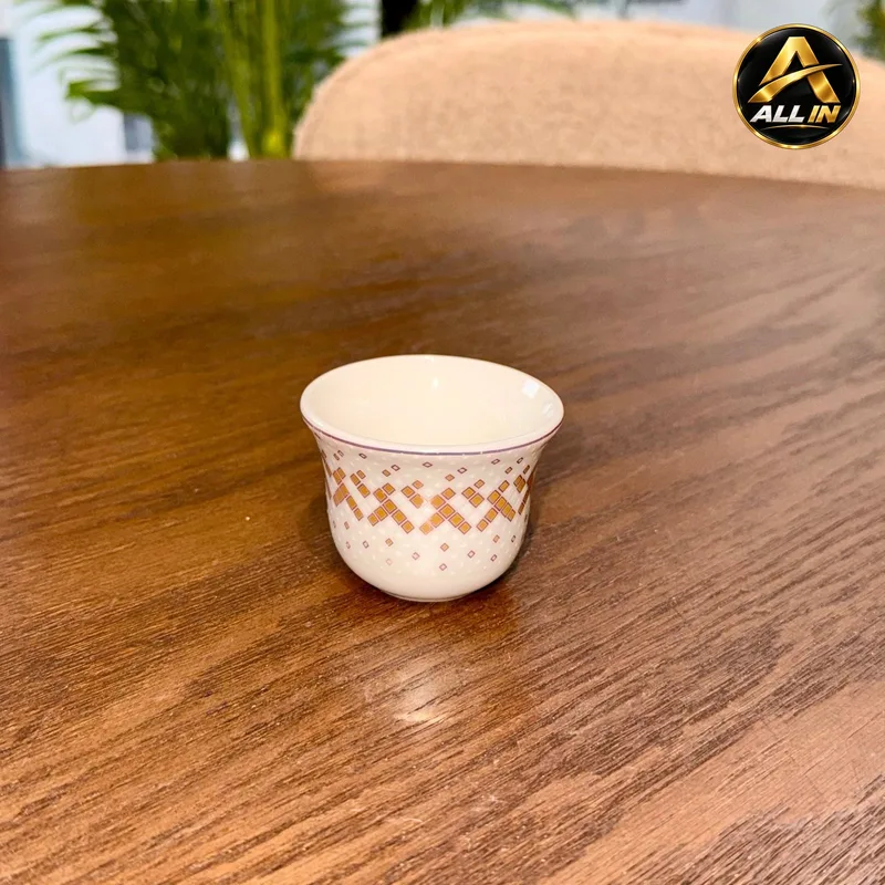 طقم فناجين سادة 12 بورسلان مرسم 7255