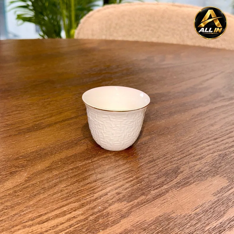طقم فناجين سادة 12 بورسلان ابيض 2582