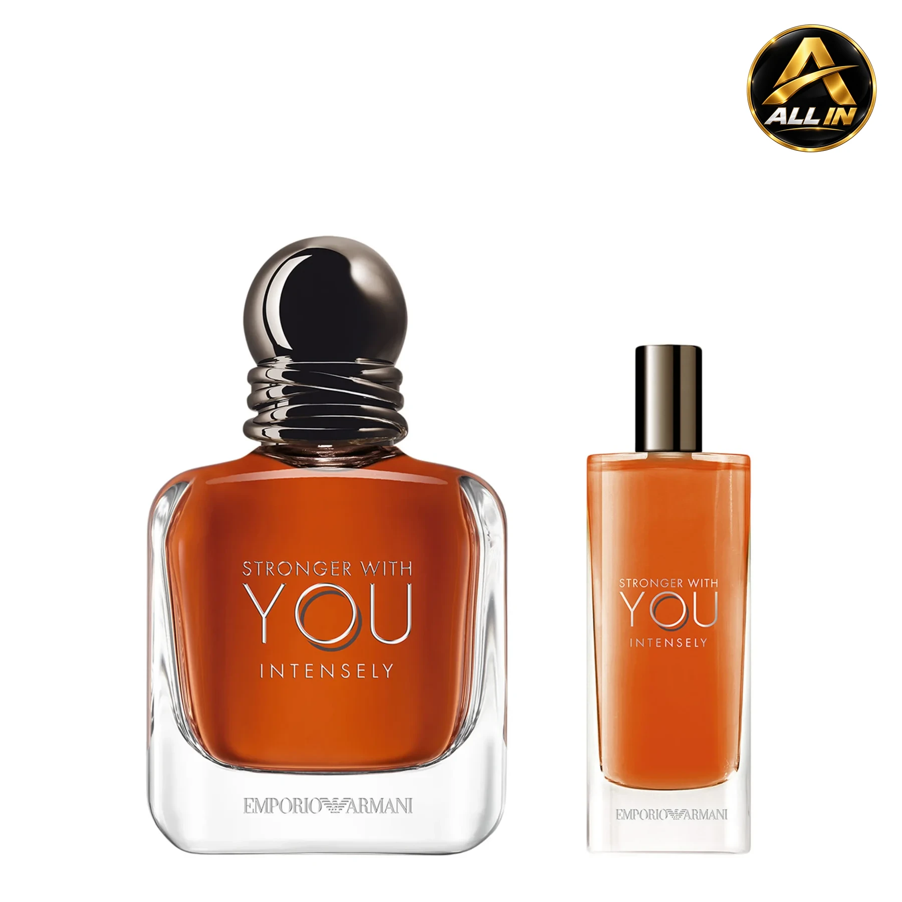 مجموعة عطور Giorgio Armani Stronger With You Intensely للرجال — عطر 100 مل + مصغّر 15 مل، صورة 1