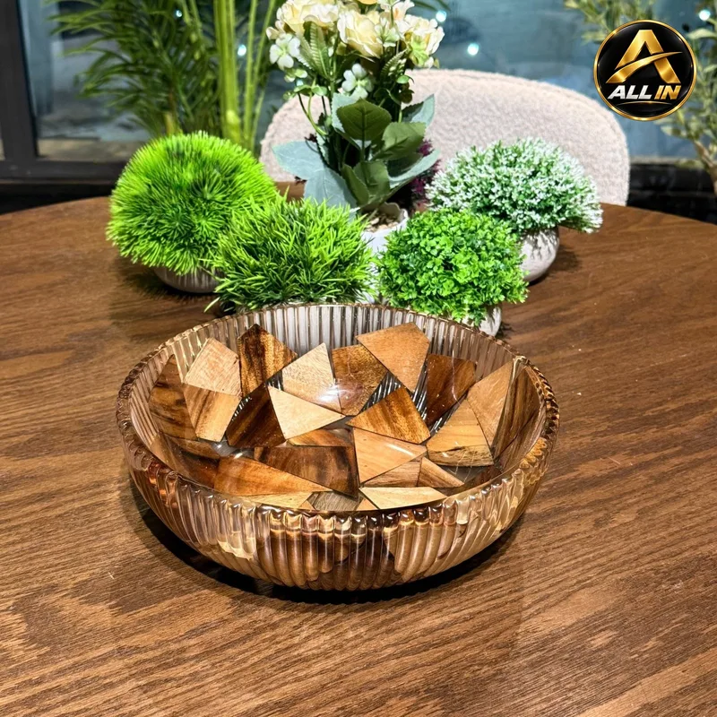 جاط تقديم خشب مدور كبير S16-6