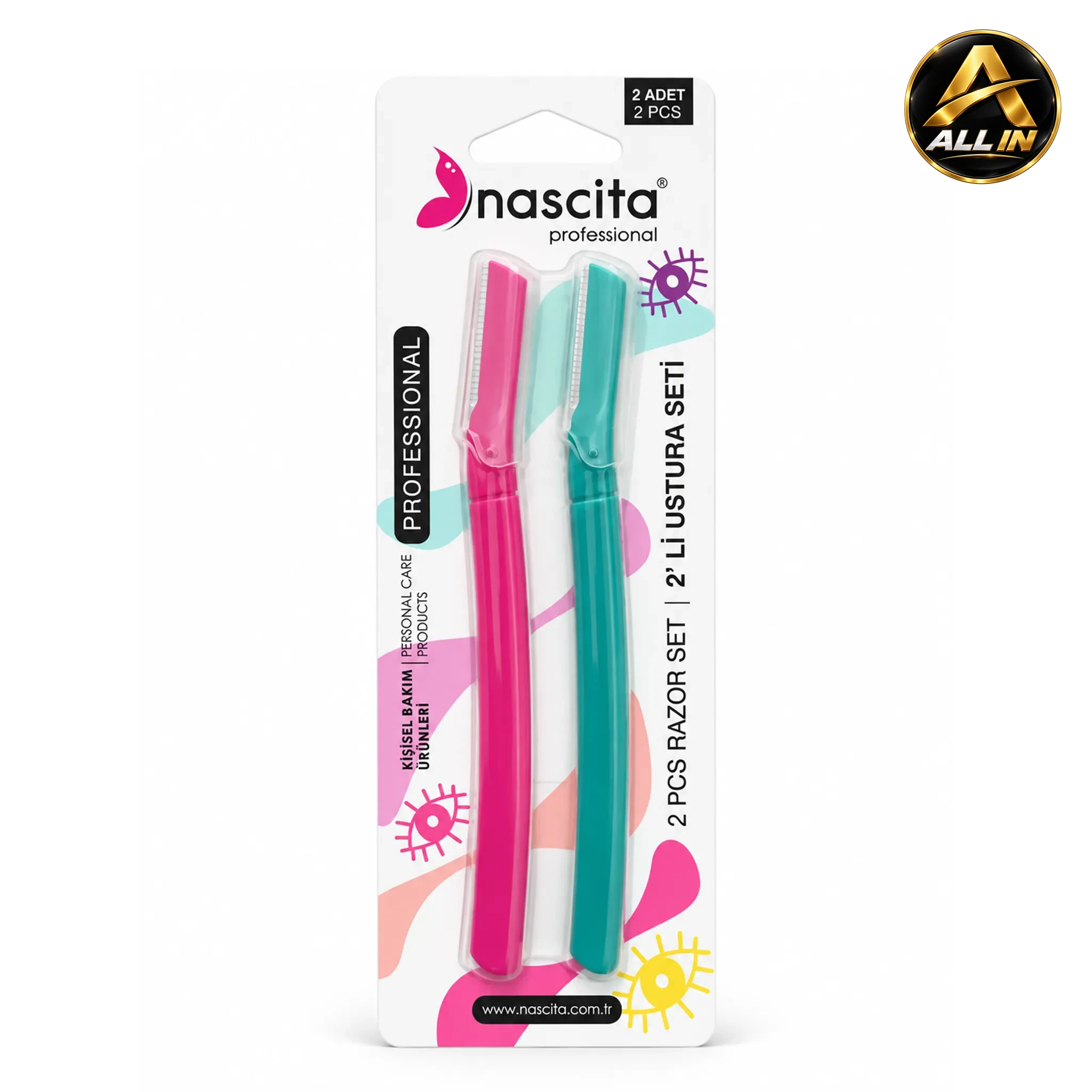 شفرات إزالة شعر الوجه Nascita Professional Facial Razor Set – 2 Pcs، صورة 1