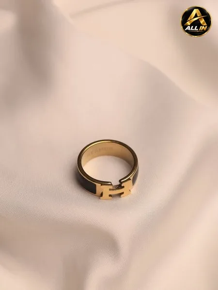 خاتم HERMES ستانلس ستيل.