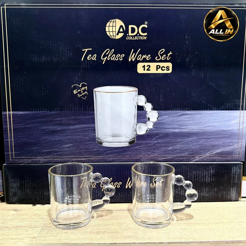 طقم كاسات شاي 12 زجاج Bubble ADC8105