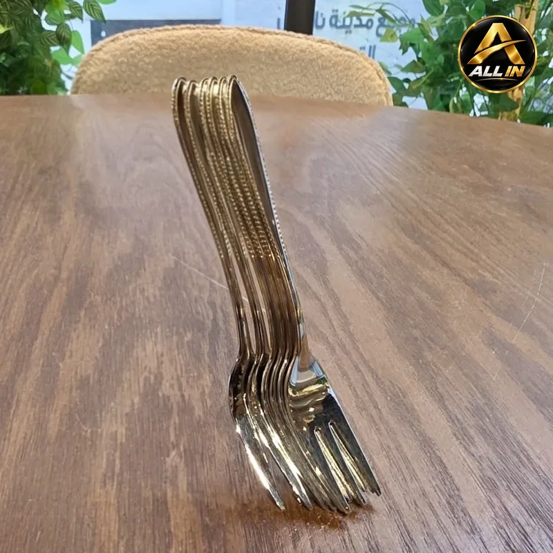 طقم شوك صغير 6 حز ذهبي S05-12
