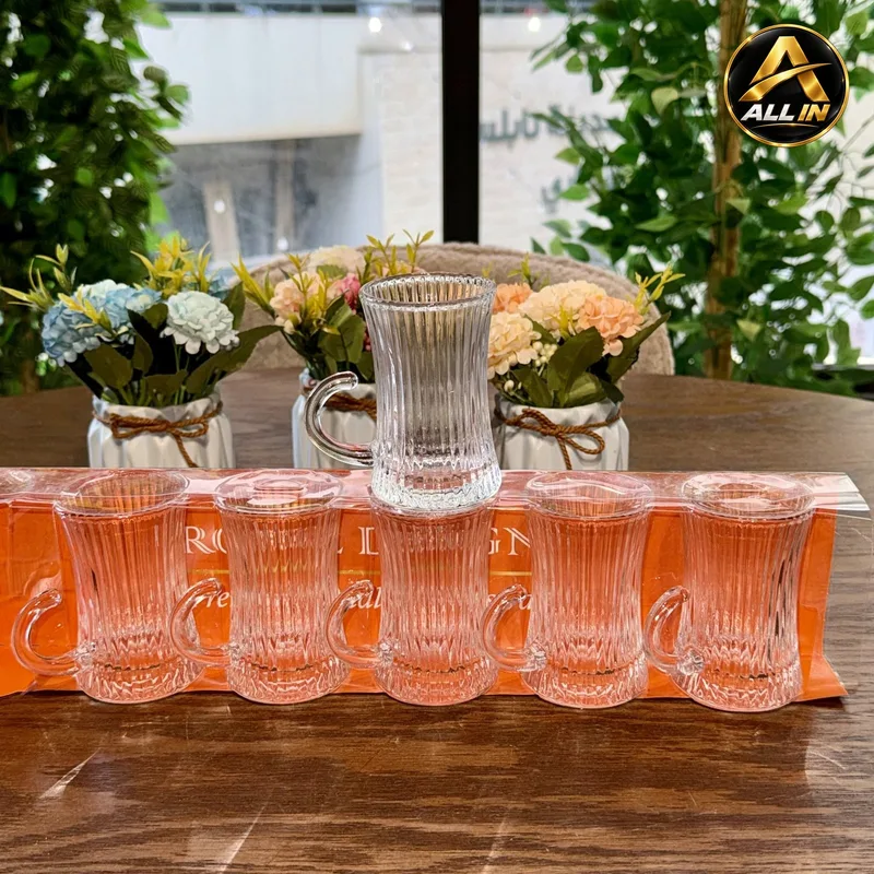 طقم كاسات شاي 6 شفاف S12-50
