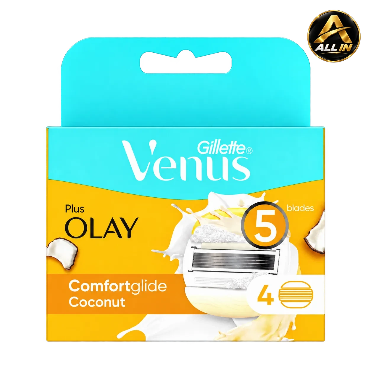 4 رؤوس — Gillette Venus Comfortglide Coconut Refills، صورة 1