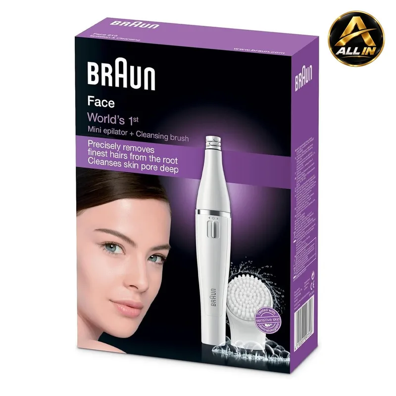 جهاز إزالة شعر وتنظيف الوجه Braun Face Spa Mini Epilator Cleansing Brush