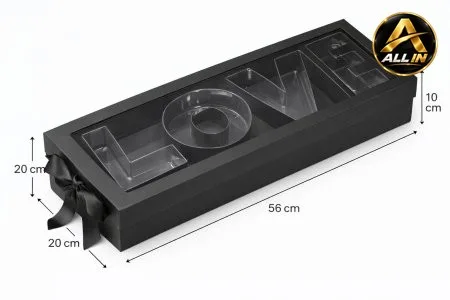 صندوق هدايا مستطيل مع كتابة love.