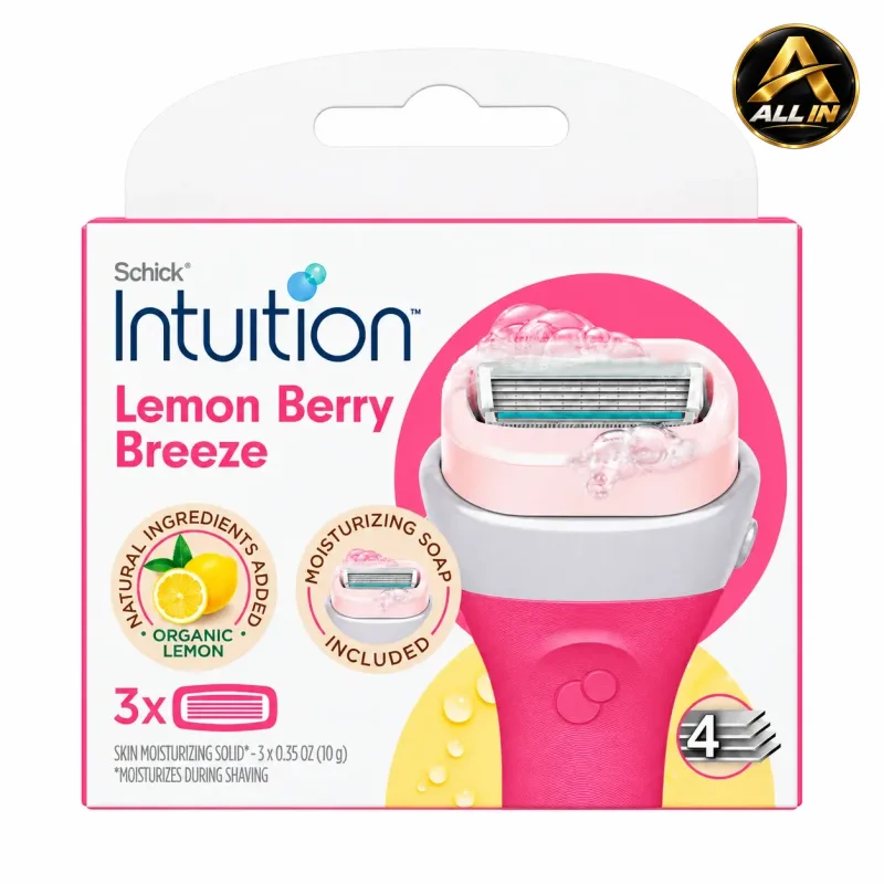3 رؤوس — Schick Intuition Lemon Berry Breeze Refills