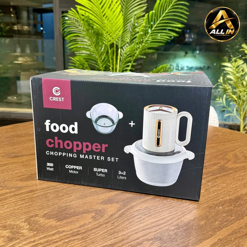 طقم قطاعة خضار وعاء ستيل + زجاج CR-5266