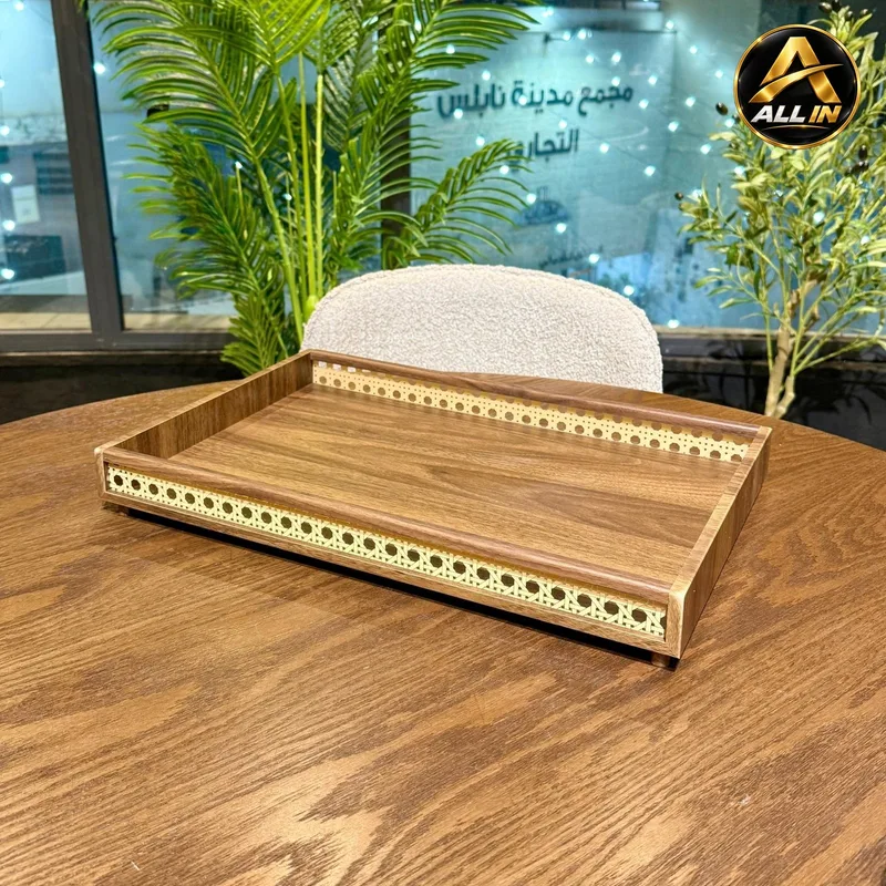 صينية ضيافة مستطيل اكريليك مذهب SA 10